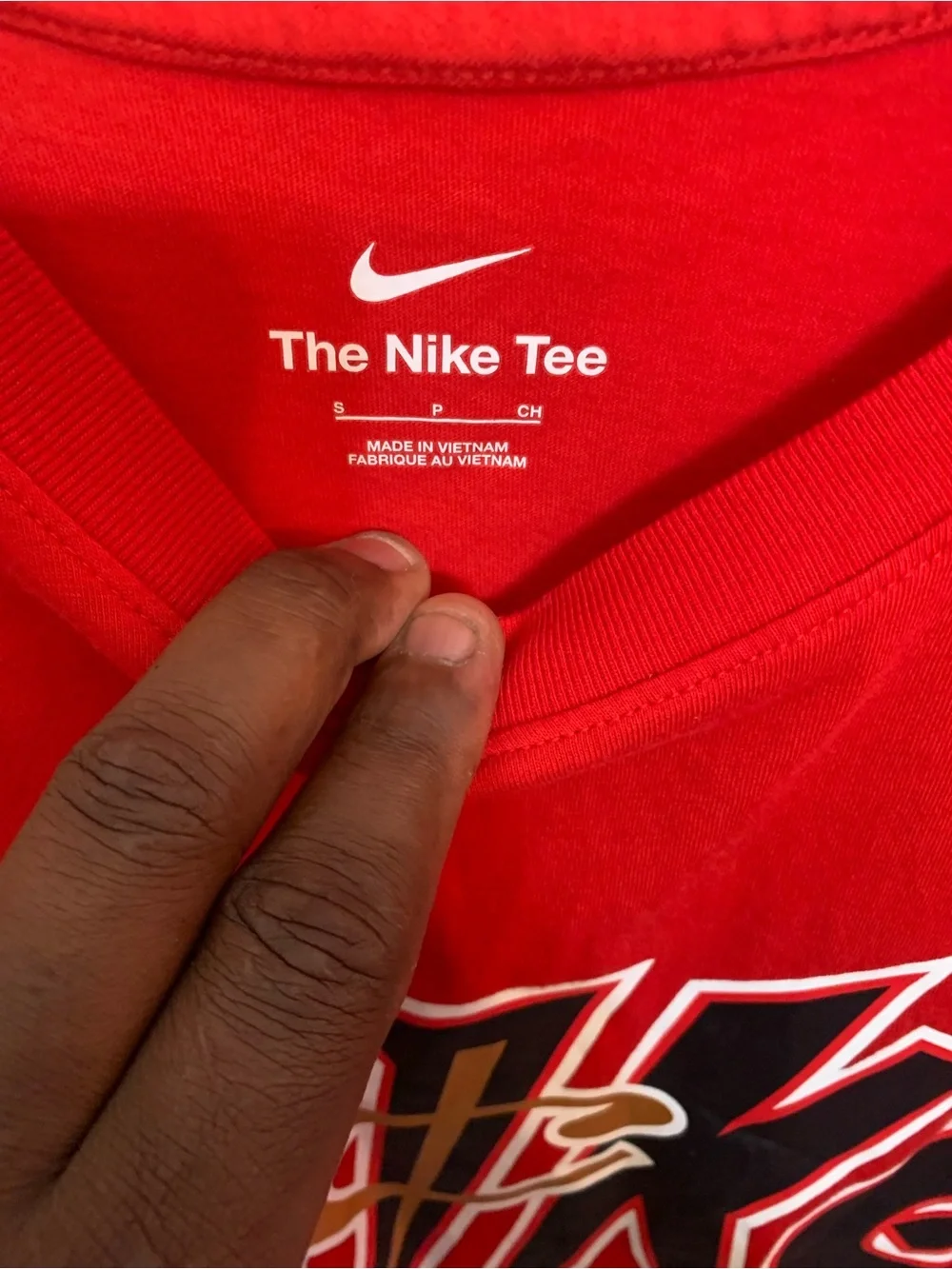 Nike Red Short-Sleeve Graphic Tee with Black & Gold Accents